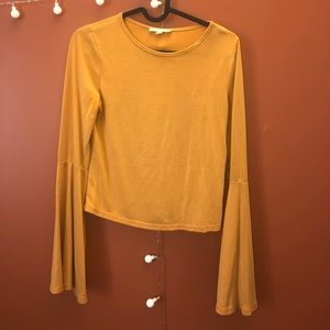 Yellow flare sleeve shirt